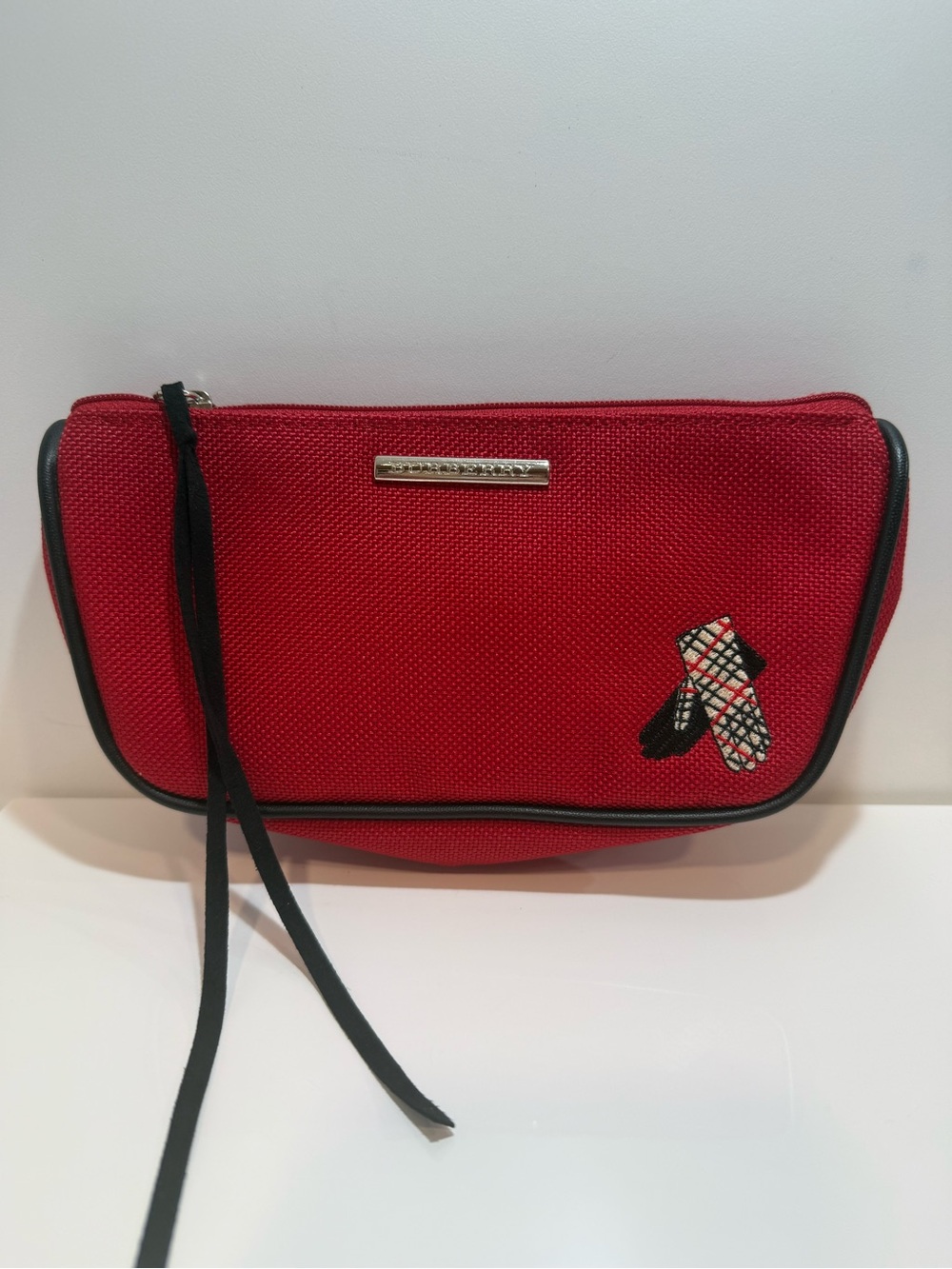 Burberry Red Canvas Clutch